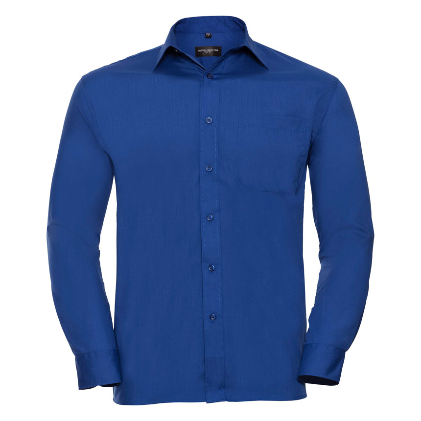 R934M-Mens LS PolyCotton Poplin Shirt